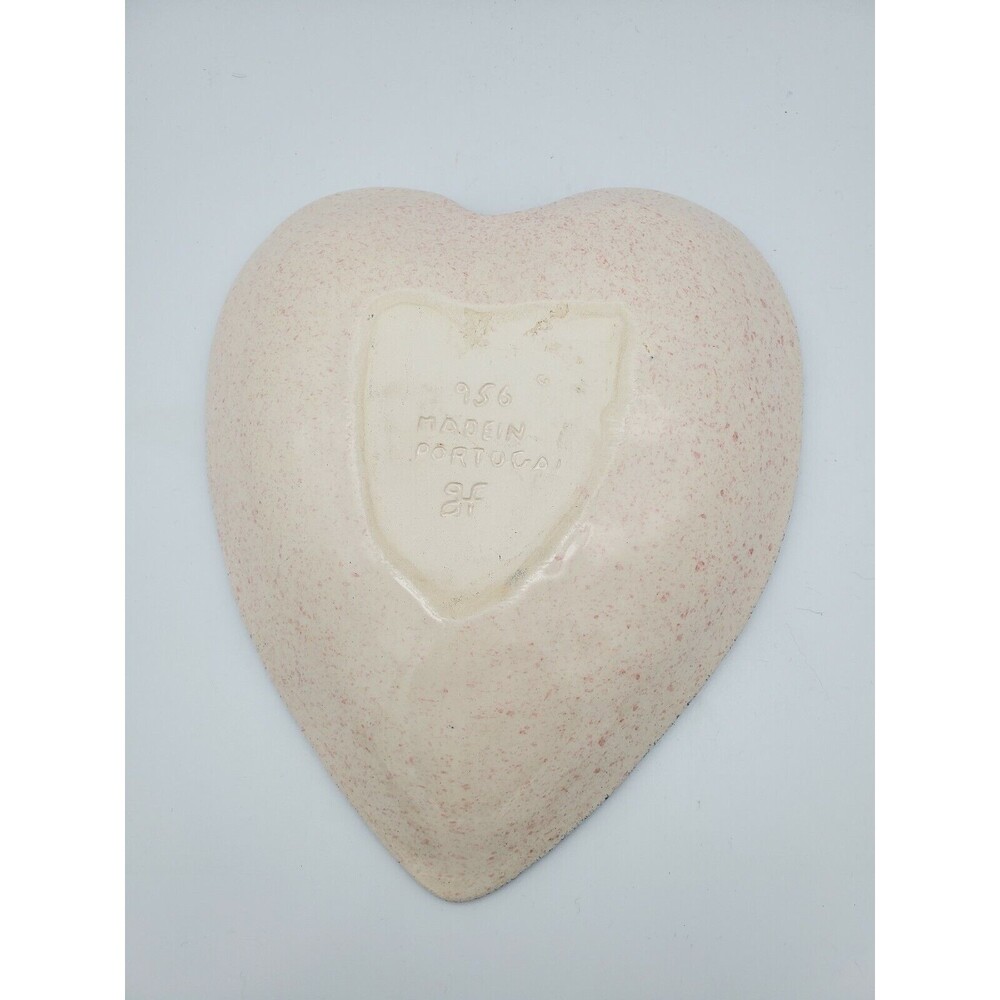 Heart Shaped Trinket Dish 956 GF Blue Speckled and Pink Speckled Portugul - Picture 2 of 12